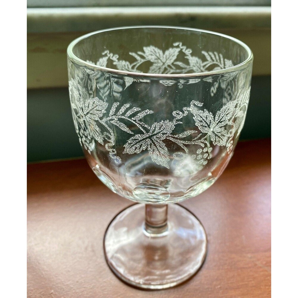 VTG MCM Goblets Wine Glass Set of 4 Bartlett Collins Thumbprint
